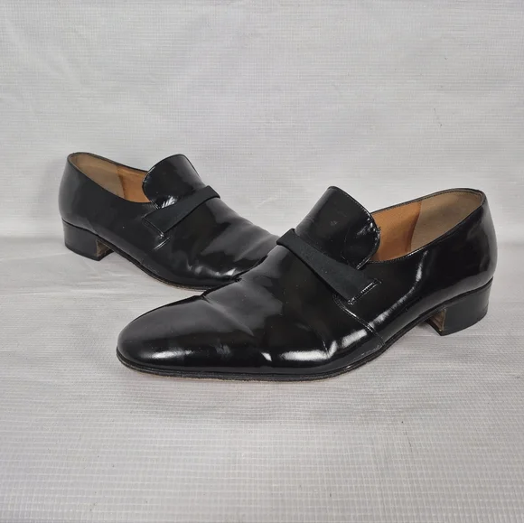 Bally Banner Dress Shoes Mens 10.5M Black Patent Leather Formal Business Italy Bally Shoes Mens - Etsy main image 2